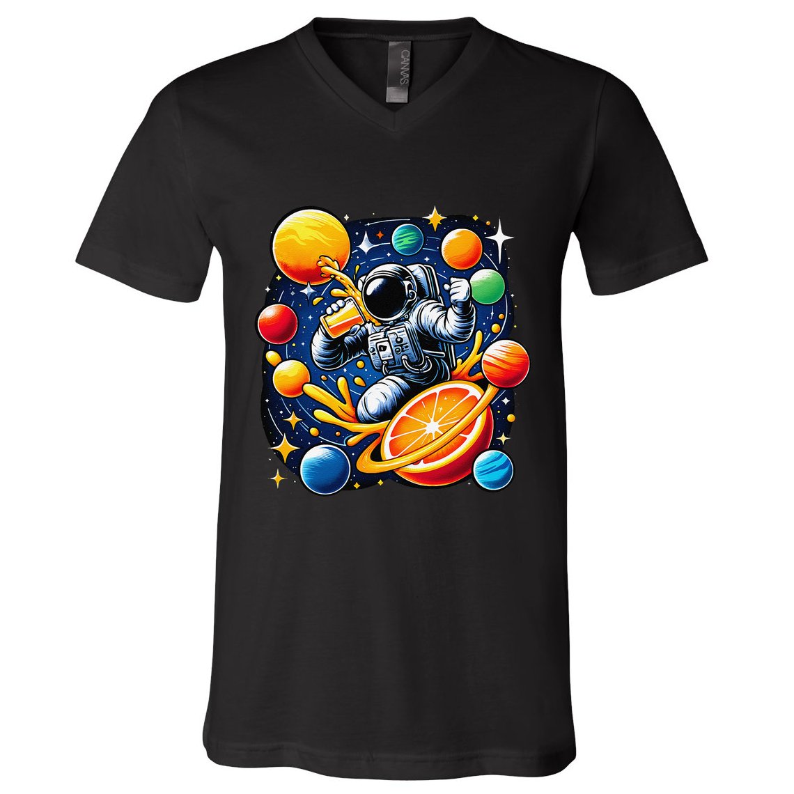 Orange Juice Lover Drinking Orange Juice V-Neck T-Shirt