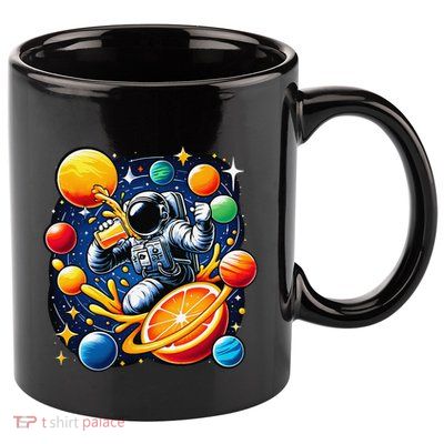 Orange Juice Lover Drinking Orange Juice 11oz C Handle Ceramic Mug