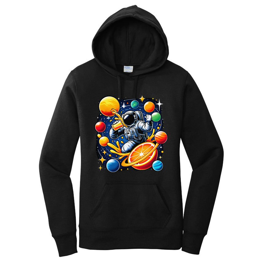 Orange Juice Lover Drinking Orange Juice Women's Pullover Hoodie
