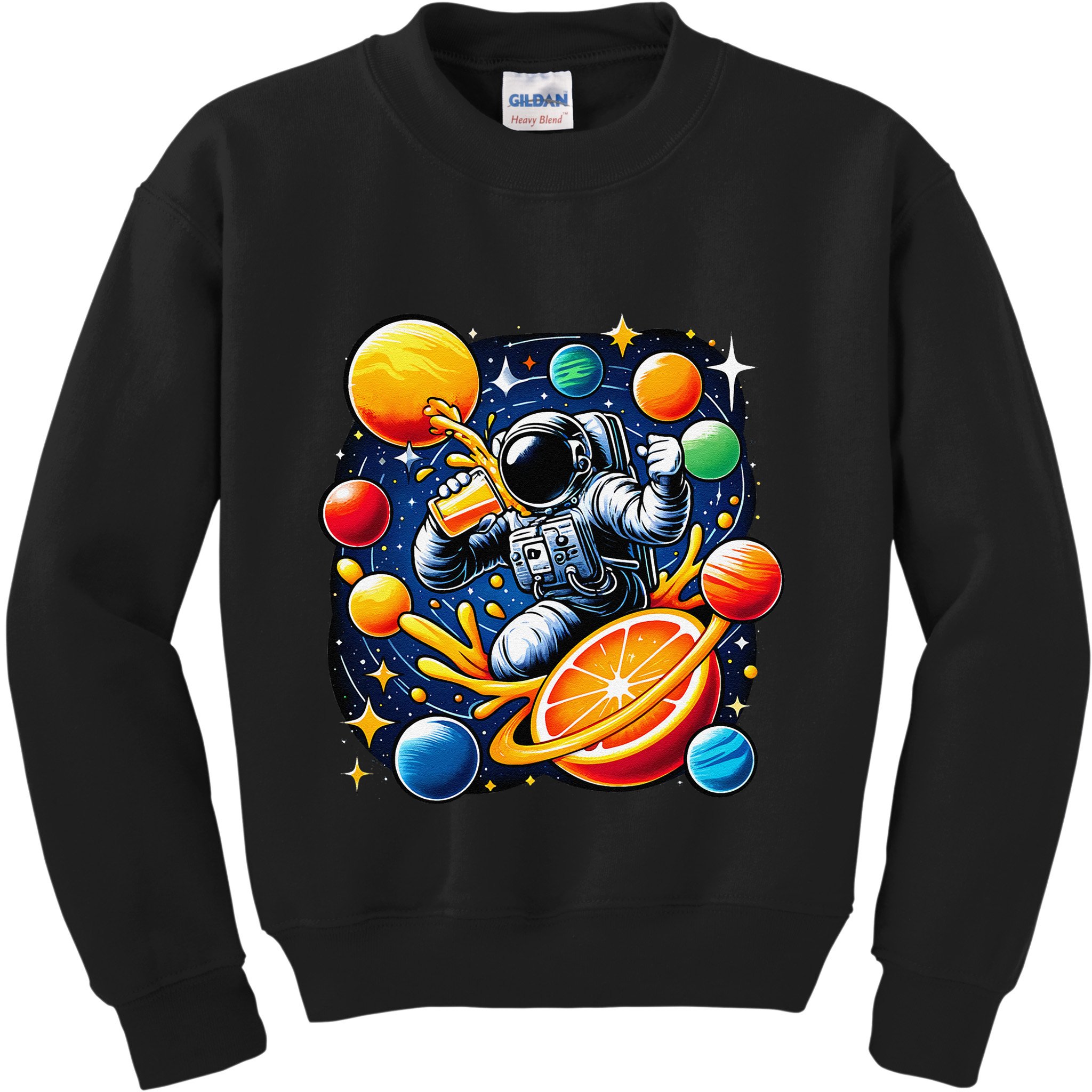 Orange Juice Lover Drinking Orange Juice Kids Sweatshirt