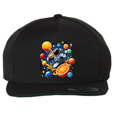 Orange Juice Lover Drinking Orange Juice Wool Snapback Cap