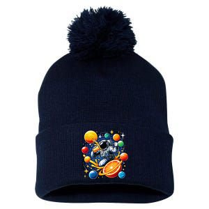 Orange Juice Lover Drinking Orange Juice Pom Pom 12in Knit Beanie