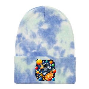 Orange Juice Lover Drinking Orange Juice Tie Dye 12in Knit Beanie