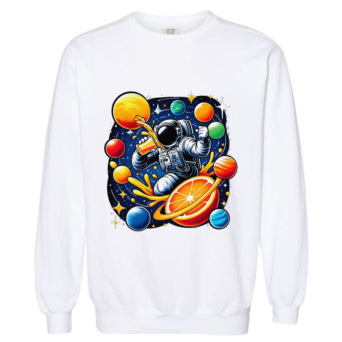 Orange Juice Lover Drinking Orange Juice Garment-Dyed Sweatshirt