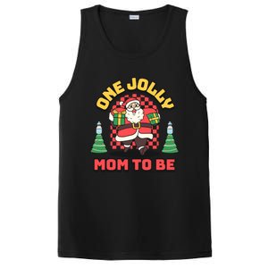 One Jolly Mom To Be Santa Funny Pregnancy Christmas Gift PosiCharge Competitor Tank