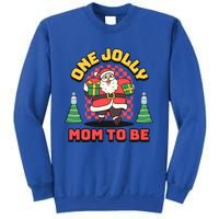 One Jolly Mom To Be Santa Funny Pregnancy Christmas Gift Sweatshirt