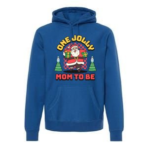 One Jolly Mom To Be Santa Funny Pregnancy Christmas Gift Premium Hoodie