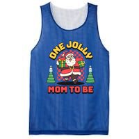 One Jolly Mom To Be Santa Funny Pregnancy Christmas Gift Mesh Reversible Basketball Jersey Tank