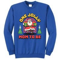 One Jolly Mom To Be Santa Funny Pregnancy Christmas Gift Tall Sweatshirt