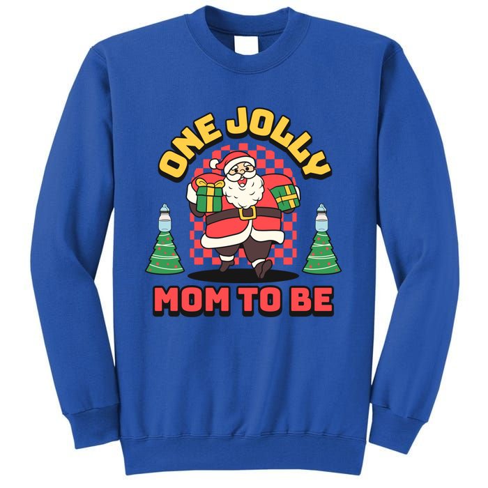 One Jolly Mom To Be Santa Funny Pregnancy Christmas Gift Tall Sweatshirt