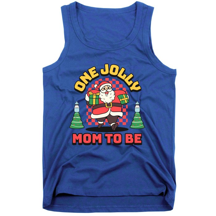 One Jolly Mom To Be Santa Funny Pregnancy Christmas Gift Tank Top