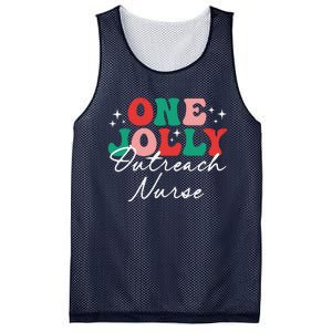 One Jolly Outreach Nurse Christmas Groovy Matching Pajama Mesh Reversible Basketball Jersey Tank