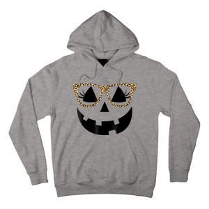 Orange Jack O Lantern Face Pumpkin Hallowen Leopard Glasses Tall Hoodie