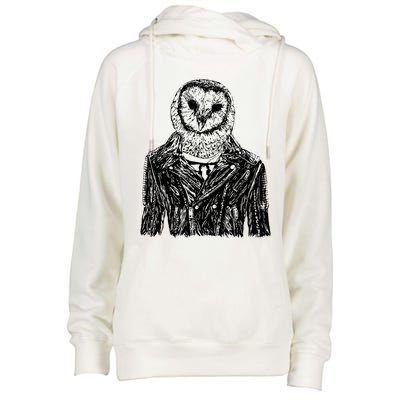 Owl Jacket Womens Funnel Neck Pullover Hood