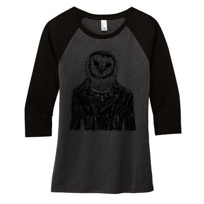 Owl Jacket Women's Tri-Blend 3/4-Sleeve Raglan Shirt