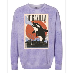 Orcazilla Japanese Poster Orca Colorblast Crewneck Sweatshirt