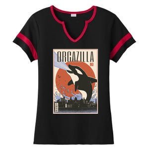 Orcazilla Japanese Poster Orca Ladies Halftime Notch Neck Tee