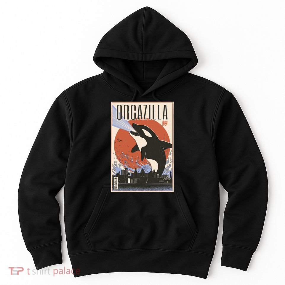 Orcazilla Japanese Poster Orca Hoodie