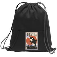 Orcazilla Japanese Poster Orca Sweatshirt Cinch Pack Bag