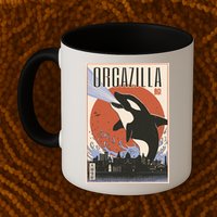 Orcazilla Japanese Poster Orca Mug