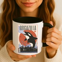 Orcazilla Japanese Poster Orca Mug
