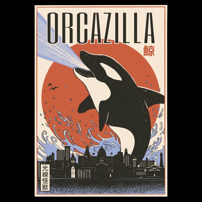 Orcazilla Japanese Poster Orca Mug