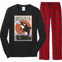 Orcazilla Japanese Poster Orca Long Sleeve Pajama Set