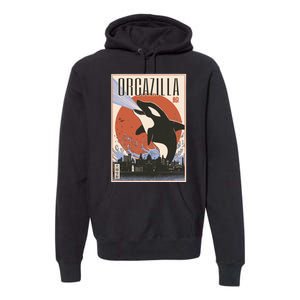 Orcazilla Japanese Poster Orca Premium Hoodie