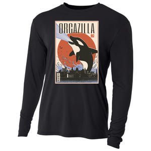 Orcazilla Japanese Poster Orca Cooling Performance Long Sleeve Crew