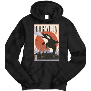 Orcazilla Japanese Poster Orca Tie Dye Hoodie