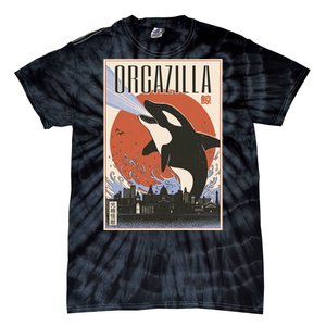 Orcazilla Japanese Poster Orca Tie-Dye T-Shirt