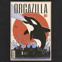 Orcazilla Japanese Poster Orca Trucker Hat