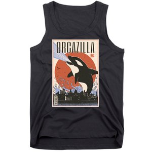 Orcazilla Japanese Poster Orca Tank Top