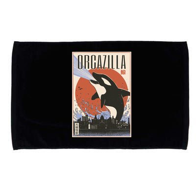 Orcazilla Japanese Poster Orca Microfiber Hand Towel