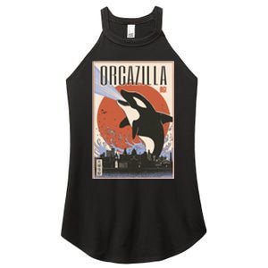 Orcazilla Japanese Poster Orca Women's Perfect Tri Rocker Tank