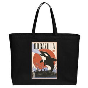 Orcazilla Japanese Poster Orca Cotton Canvas Jumbo Tote