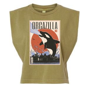 Orcazilla Japanese Poster Orca Garment-Dyed Women's Muscle Tee