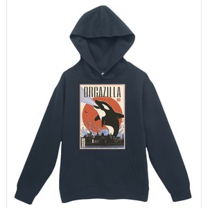 Orcazilla Japanese Poster Orca Urban Pullover Hoodie