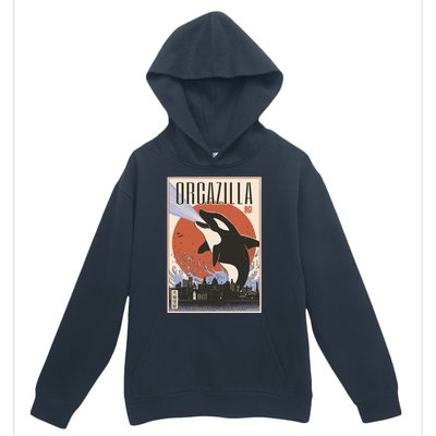 Orcazilla Japanese Poster Orca Urban Pullover Hoodie