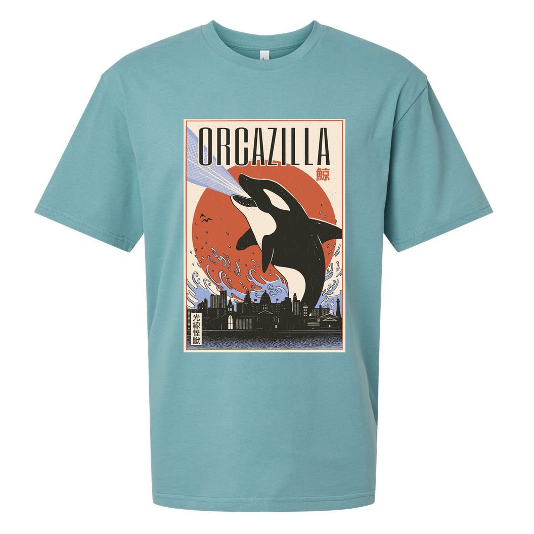 Orcazilla Japanese Poster Orca Sueded Cloud Jersey T-Shirt