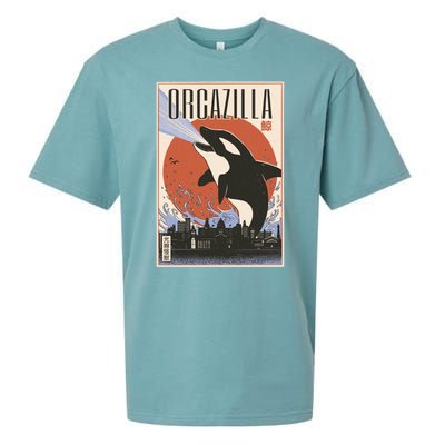 Orcazilla Japanese Poster Orca Sueded Cloud Jersey T-Shirt