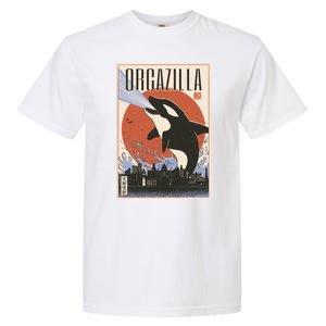 Orcazilla Japanese Poster Orca Garment-Dyed Heavyweight T-Shirt