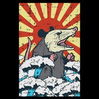 Opossum Japan Sun Wave Vintage Possum Monster Button