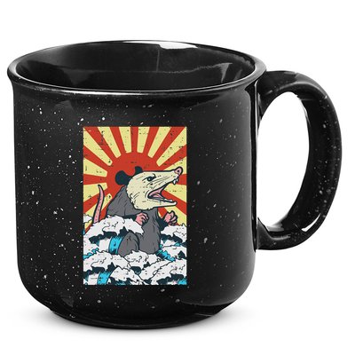 Opossum Japan Sun Wave Vintage Possum Monster 15oz Campfire Ceramic Mug
