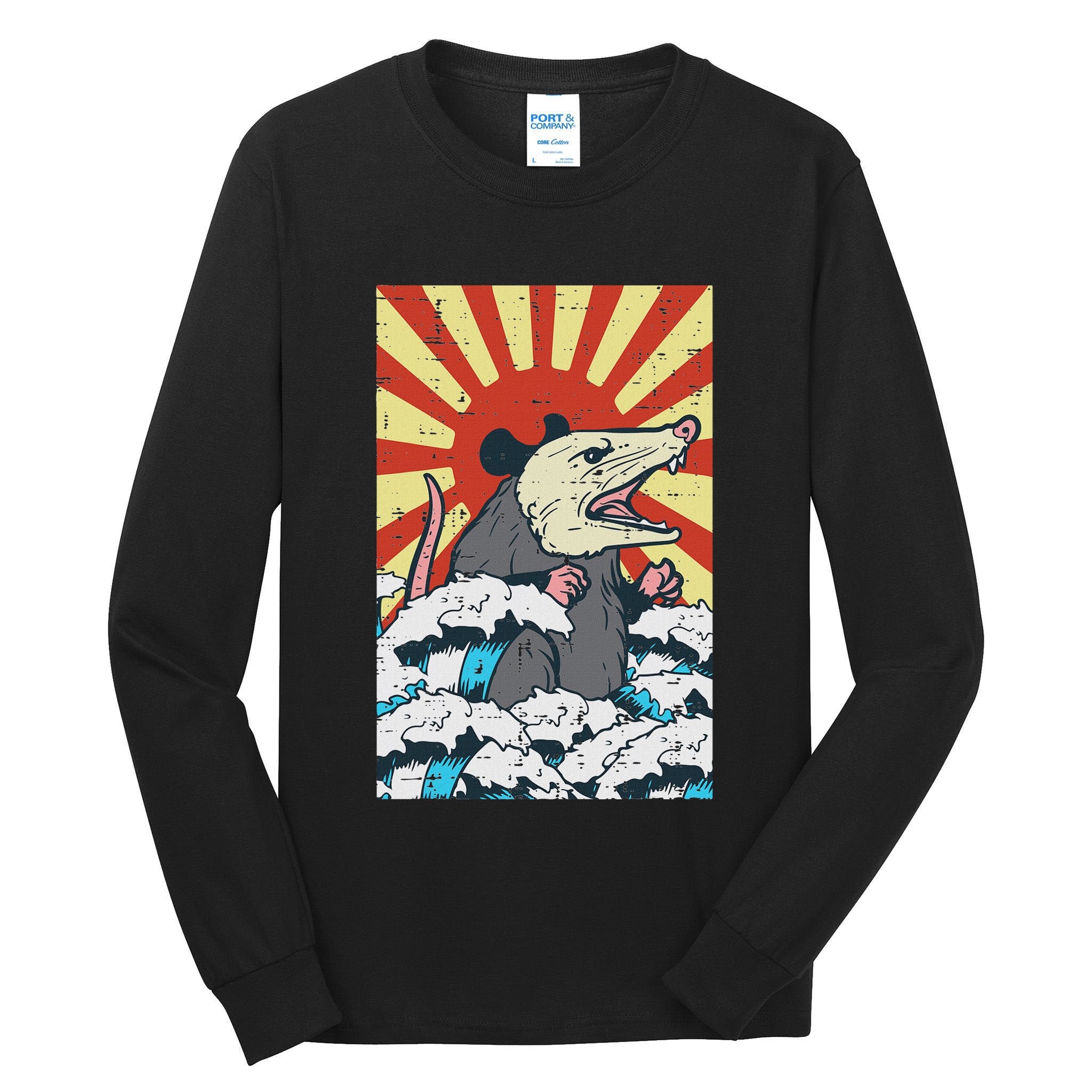 Opossum Japan Sun Wave Vintage Possum Monster Tall Long Sleeve T-Shirt