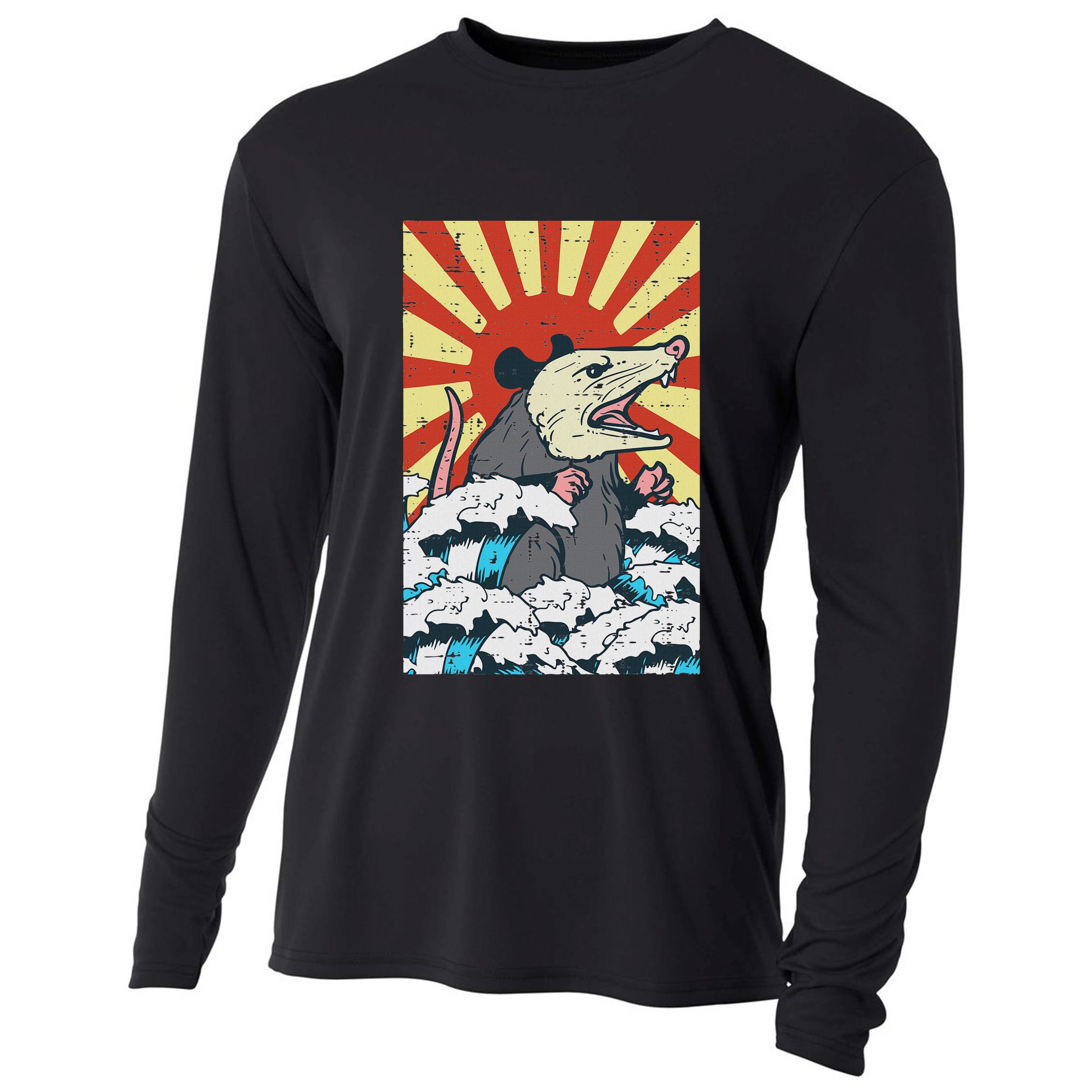 Opossum Japan Sun Wave Vintage Possum Monster Cooling Performance Long Sleeve Crew