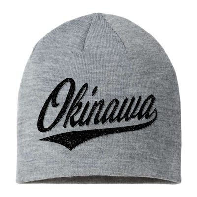 Okinawa Japan Varsity Script Retro Vintage Sports Style Sustainable Beanie