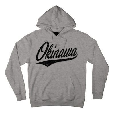 Okinawa Japan Varsity Script Retro Vintage Sports Style Tall Hoodie