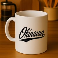 Okinawa Japan Varsity Script Retro Vintage Sports Style Mug
