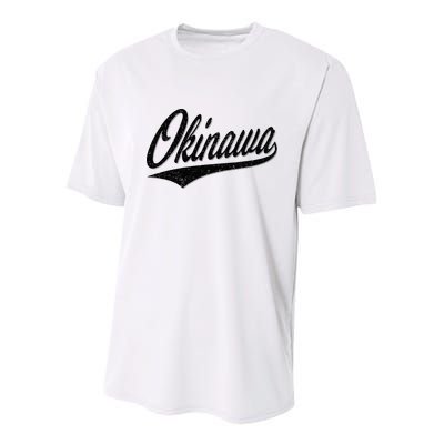 Okinawa Japan Varsity Script Retro Vintage Sports Style Youth Performance Sprint T-Shirt